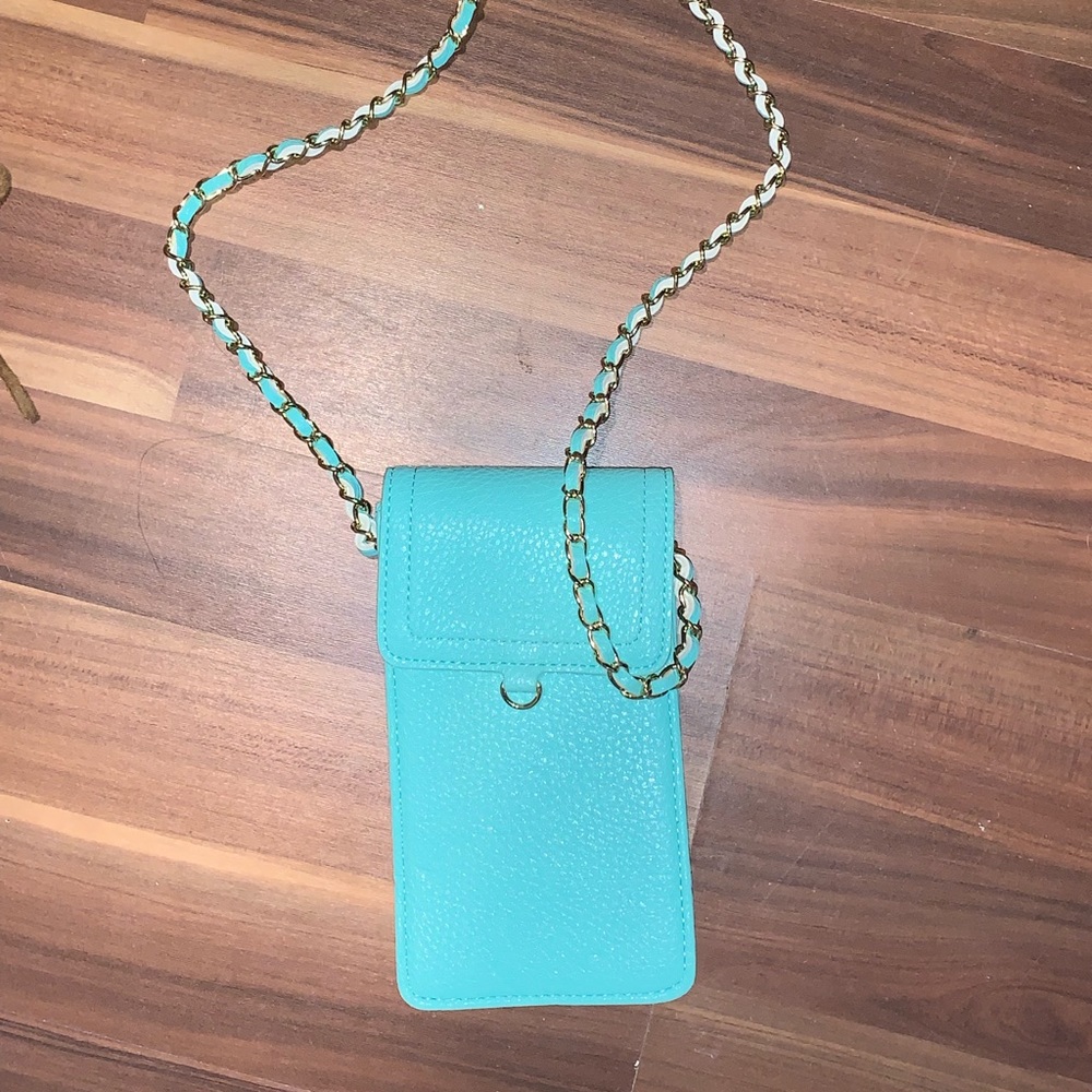 Turquoise purse you can fit your phone and money